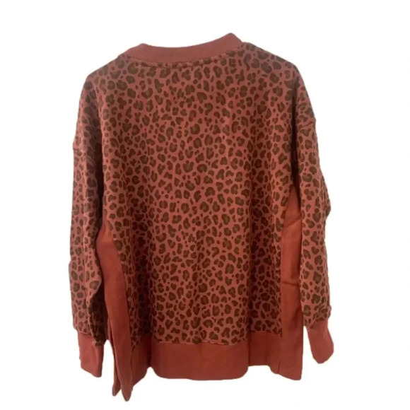90 Degrees Leopard Mocha Size Medium Sweater - Picture 2 of 10